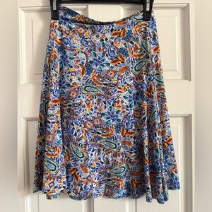 Salaam, Multi color print stretch knit skirt, size S